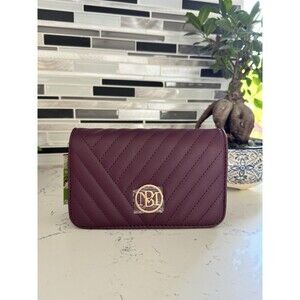 Badgley Mischka Bag Plum Quilted Crossbody